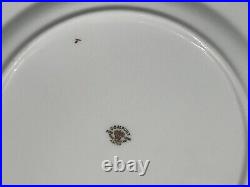 Set of (2) Coalport CAIRO Gold On White 10.625 Dinner Plates