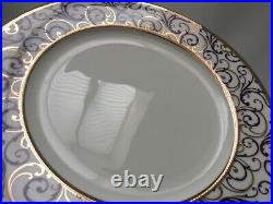 Set of 4 Ciroa Veluto Purple and Gold Dinner Plates 11 1/8