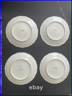 Set of 4 Dinner Plates Walbrzych Poland WLB3 Heavy Gold Encrusted Scrolls WAV19 Set of 4 Dinner Plates Walbrzych Poland WLB3 Heavy Gold Encrusted Scrolls WAV19