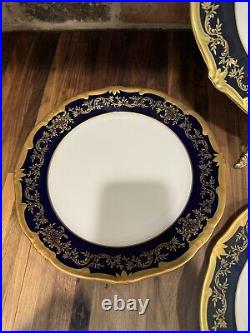 Set of 4 Echt Weimer Kobalt Katharina 20003 Blue Gold 10.5 Dinner Plates