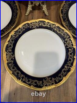 Set of 4 Echt Weimer Kobalt Katharina 20003 Blue Gold 10.5 Dinner Plates