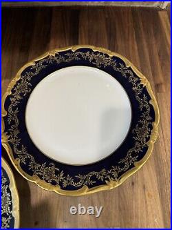 Set of 4 Echt Weimer Kobalt Katharina 20003 Blue Gold 10.5 Dinner Plates