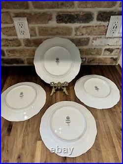 Set of 4 Echt Weimer Kobalt Katharina 20003 Blue Gold 10.5 Dinner Plates