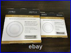 Set of 4 Jones New York Dinner / Salad Plates Aurora Gold Rim 10.5 Discontinued