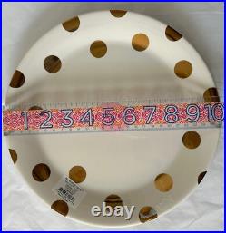 Set of 4 Lenox Kate Spade Dinner Plates Gold Deco Dot 10.5 New with tags