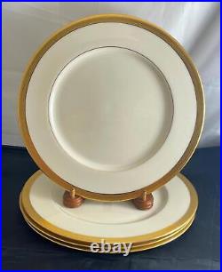 Set of 4 Lenox LOWELL Gold Dinner Plates Made in USA