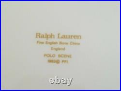 Set of 4 RALPH LAUREN POLO SCENE Dinner Plates 10 7/8 Bone China withGold Trim