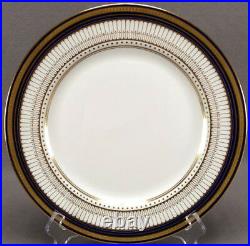 Set of 4 Royal Doulton RA6980 Cobalt & Gold 10 3/8 Dinner Plates C. 1923-1931