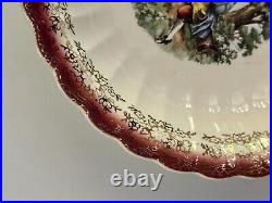 Set of 4 Sebring Pottery Co. Chantilly 22K Gold Mandarin Maroon Dinner Plates