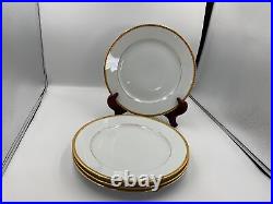 Set of 4 Tiffany & Co. GOLD BAND Dinner Plates Limoges France