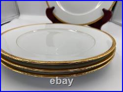 Set of 4 Tiffany & Co. GOLD BAND Dinner Plates Limoges France