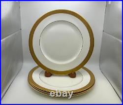 Set of 4 Waterford Fine China KELLS GOLD Dinner Plates