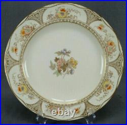 Set of 4 Wedgwood X2404 Hand Colored Floral & Gold 10 Inch Plates C. 1878-1891