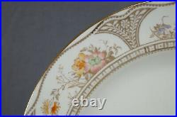 Set of 4 Wedgwood X2404 Hand Colored Floral & Gold 10 Inch Plates C. 1878-1891