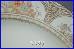 Set of 4 Wedgwood X2404 Hand Colored Floral & Gold 10 Inch Plates C. 1878-1891