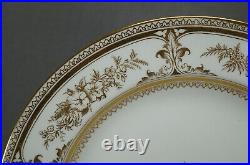 Set of 4 Wedgwood X2830 Pattern Gold Floral 10 1/4 Inch Plate Circa 1900