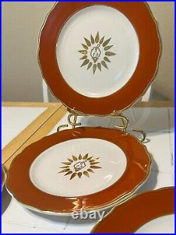 Set of 5 Collectible Vintage Dinner Plates SYRACUSE CHINA Man head gold Pattern