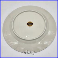 Set of 5 Vintage Bavaria Very Fine Porcelain Fish 10 in Dinner Plates Gold Trim