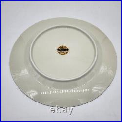 Set of 5 Vintage Bavaria Very Fine Porcelain Fish 10 in Dinner Plates Gold Trim