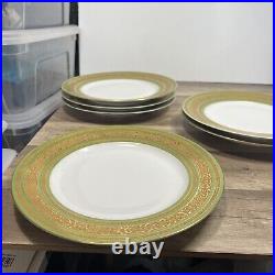 Set of 6 Charles Ahrenfeldt Limoges Gold Rimmed 10 Inch Dinner Plates STUNNING