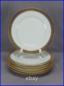 Set of 6 Charles Ahrenfeldt Limoges Gold Rimmed 9 1/2 Inch Dinner Plates