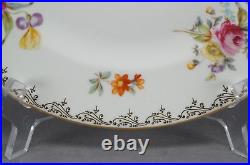 Set of 6 Fraureuth Dresden Style Floral & Gold 10 1/2 Inch 22536 Dinner Plates