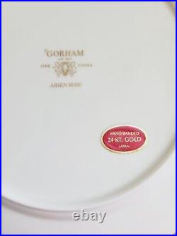 Set of 6 Gorham Ashen Rose 10 1/2 Dinner Plates 24K Gold Japan NWT