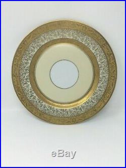 Set of 6 Heinrich & Co. Selb Bavaria Osborne Gold Encrusted Dinner Plates 11