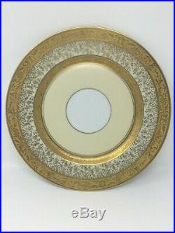 Set of 6 Heinrich & Co. Selb Bavaria Osborne Gold Encrusted Dinner Plates 11