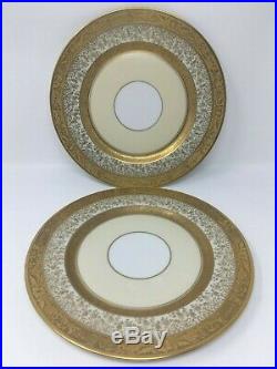 Set of 6 Heinrich & Co. Selb Bavaria Osborne Gold Encrusted Dinner Plates 11