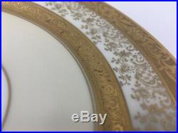 Set of 6 Heinrich & Co. Selb Bavaria Osborne Gold Encrusted Dinner Plates 11