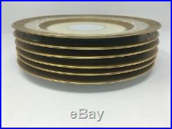 Set of 6 Heinrich & Co. Selb Bavaria Osborne Gold Encrusted Dinner Plates 11