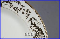 Set of 6 Limoges Hand Painted Floral & Gold W Monogram 9 5/8 Dinner Plates B