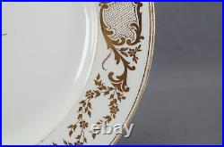 Set of 6 Limoges Hand Painted Floral & Gold W Monogram 9 5/8 Dinner Plates B