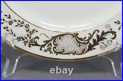 Set of 6 Limoges Hand Painted Floral & Gold W Monogram 9 5/8 Dinner Plates B