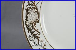 Set of 6 Limoges Hand Painted Floral & Gold W Monogram 9 5/8 Dinner Plates B