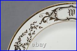 Set of 6 Limoges Hand Painted Floral & Gold W Monogram 9 5/8 Dinner Plates B