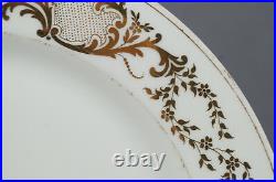 Set of 6 Limoges Hand Painted Floral & Gold W Monogram 9 5/8 Dinner Plates B