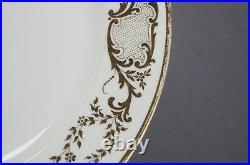 Set of 6 Limoges Hand Painted Floral & Gold W Monogram 9 5/8 Inch Dinner Plates