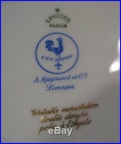 Set of 6 Limoges Raynaud Ambassador Gold Encrusted Dinner Plate 10 3/4