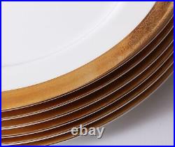 Set of 6 Mikasa HARROW Dinner Plates Gold Encrusted Rim Excellent