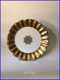 Set of 6 Straus & Sons Limoges Gold Rim/Band 9 3/4 Dinner/Luncheon Plates