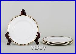 Set of 6 Wedgwood CLIO Dinner Plates Fine China 10 7/8 Floral Accent Gold Trim