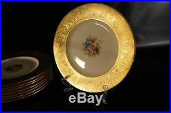 Set of 8 Antique Atlas China 22 karat gold Dinner Plates