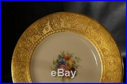 Set of 8 Antique Atlas China 22 karat gold Dinner Plates