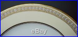 Set of 8 Antique Spode Gold Raised Beading Cream on White Dinner Cabinet Plates