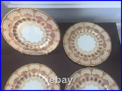 Set of 8 Early Antique LENOX DINNER PLATES Exceptional Heavy Gold #1445/E
