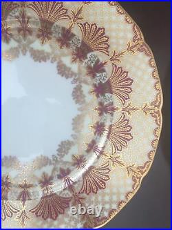 Set of 8 Early Antique LENOX DINNER PLATES Exceptional Heavy Gold #1445/E