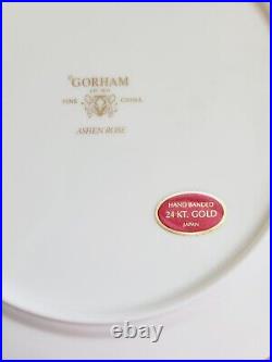Set of 8 Gorham Ashen Rose 10 1/2 Dinner Plates 24K Gold Japan NWT Set of 8 Gorham Ashen Rose 10 1/2 Dinner Plates 24K Gold Japan NWT