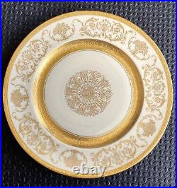 Set of 8 Heinrich & Co Selb Bavaria 11 1/8 Gold Dinner Plates FREE SHIPPING